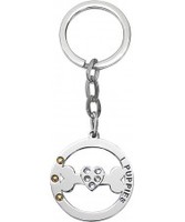 I Puppies Stainless Steel Crystal Keyrings