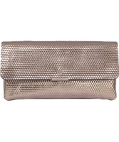 Modalu Ladies Anna Pewter Cube Leather Snap Clutch