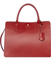 Modalu Ladies Jasmine Cherry Red Leather Triple Compartment Large Grab Bag