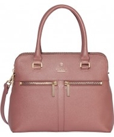Modalu Ladies Pippa Mauve Pink Leather Zip Small Grab Bag