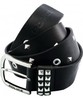Police Peitha Black Matt Silver Buckle L Stud And Eyelet Belt