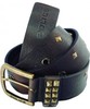 Police Peitha Brown Antique Brass Buckle L Stud And Eyelet Belt