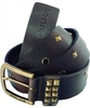 Police Peitha Brown Antique Brass Buckle Stud And Eyelet Belt - Size M