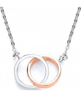 Purity 925 Ladies Two Loops Sterling Silver Necklace