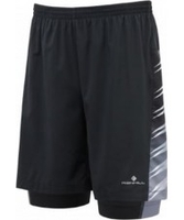 Ronhill Mens Advance All Black Running 7" Shorts - Size XL