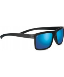Serengeti Brera Sanded Black Polarized 555nm Blue Mirror Sunglasses