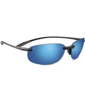 Serengeti Nuvino Shiny Black Polarized PhD 555nm Blue Mirror Sunglasses