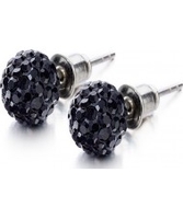 Shimla Ladies Fire Ball Black Stones Earrings
