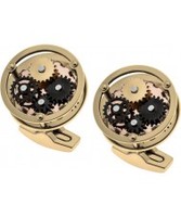 Thomas Earnshaw Mens Gear Gold Plated Cufflinks