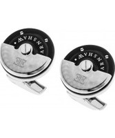 Thomas Earnshaw Mens Rotor Two Tone Steel Cufflinks