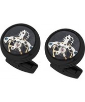 Thomas Earnshaw Mens Tourbillon Black Steel Cufflinks