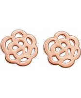 Thomas Sabo Ladies 18k Rose Gold Plated Cut-out Flower Stud Earrings