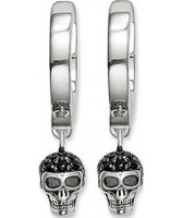 Thomas Sabo Ladies Silver Skull Hinged Hoop Earrings