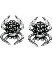Thomas Sabo Ladies Silver Stud Earrings with Black Zirconia Pave Spider