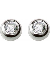 Thomas Sabo Ladies Silver Stud Earrings with White Zirconia