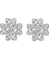 Thomas Sabo Ladies Zirconia Pave Cloverleaf Silver Earrings