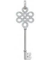 Thomas Sabo Ladies Zirconia Pave Key Silver Pendant