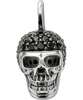 Thomas Sabo Mens Black Zirconia Pave Skull Pendant