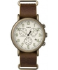 Timex Weekender Brown Leather Chronograph Watch
