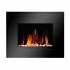 1.8kW Black Flat Screen Wall Mounted Fireplace with Pebbles