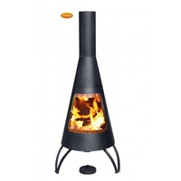 Cono Steel Chimenea with Copper Trim