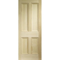 Interior Door Clear Pine Edwardian Vertical Grain Four Panel