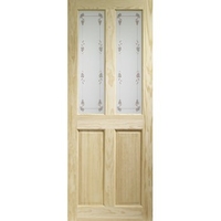 Interior Door Knotty Pine Victoria& Bluebell Glass