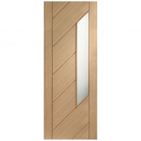 Monza Unfinished Oak Obscure Glass Internal Door
