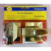 NLB201 Narrow Deadlocking Nightlatch Brass