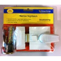 NLW201 Narrow Deadlocking Nightlatch White