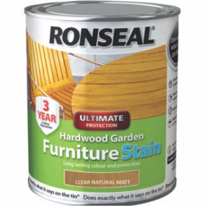Ronseal Ultimate Protection Hardwood Garden Furniture Stain 750ml Clear Natural Matt