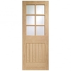Suffolk Unfinished Oak Clear Bevelled Glass Internal Door