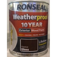 Weatherproof 10 Year Exterior Wood Paint 750ml Chestnut Gloss