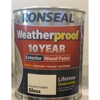 Weatherproof 10 Year Exterior Wood Paint 750ml Country Cotton Gloss