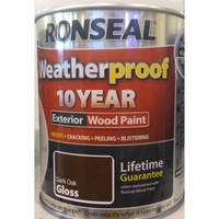 Weatherproof 10 Year Exterior Wood Paint 750ml Dark Oak Gloss