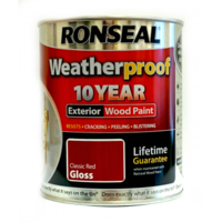 Weatherproof 10 Year Exterior Wood Paint 750ml Gloss Classic Red