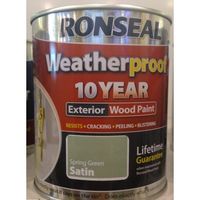 Weatherproof 10 Year Exterior Wood Paint 750ml Spring Green Satin