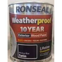 Weatherproof 10 Year Exterior Wood Paint 750ml Windsor Blue Satin