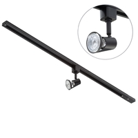 1 Metre Track Light Kit with 1 Harlem Heads and Halogen Bulbs - Black