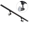 1 Metre Track Light Kit with 2 Harlem Heads and Halogen Bulbs - Black