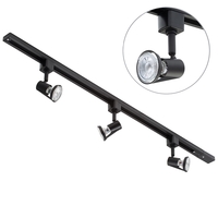 1 Metre Track Light Kit with 3 Harlem Heads and Halogen Bulbs - Black