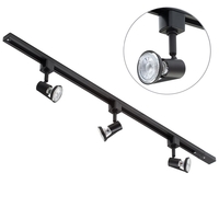 1 metre Track Light Kit with 3 Harlem Heads and LED Bulbs - Black