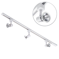 1 Metre Track Lighting with 3 Harlem GU10 Fixture & Halogen Bulbs - White