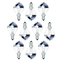 10 Pack of 25 Watt E14 Small Edison Screw Parabolic Golf Ball Light Bulbs - Clear