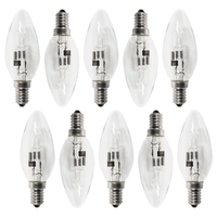 10 Pack of 42 Watt E14 Eco Candle Small Edison Screw Halogen Light Bulb - Clear