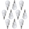 10 Pack of 7 Watt E14 Energy Saving CFL Mini Globe Light Bulb - White