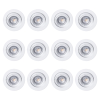 12 Pack of Diecast Tilt Downlight - White
