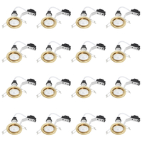 16 Pack of Tilt Recessed GU10 Downlight with LED Bulbs - Brushed Brass