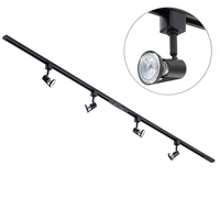 2 Metre Track Light Kit with 4 Harlem Heads and Halogen Bulbs - Black