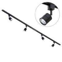 2 Metre Track Light Kit with 4 Soho Heads and Halogen Bulbs - Black